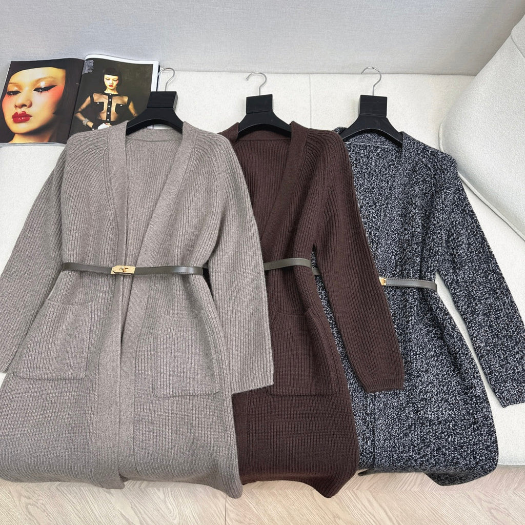 HERMES 25S LONG KNITTED CARDIGAN 080