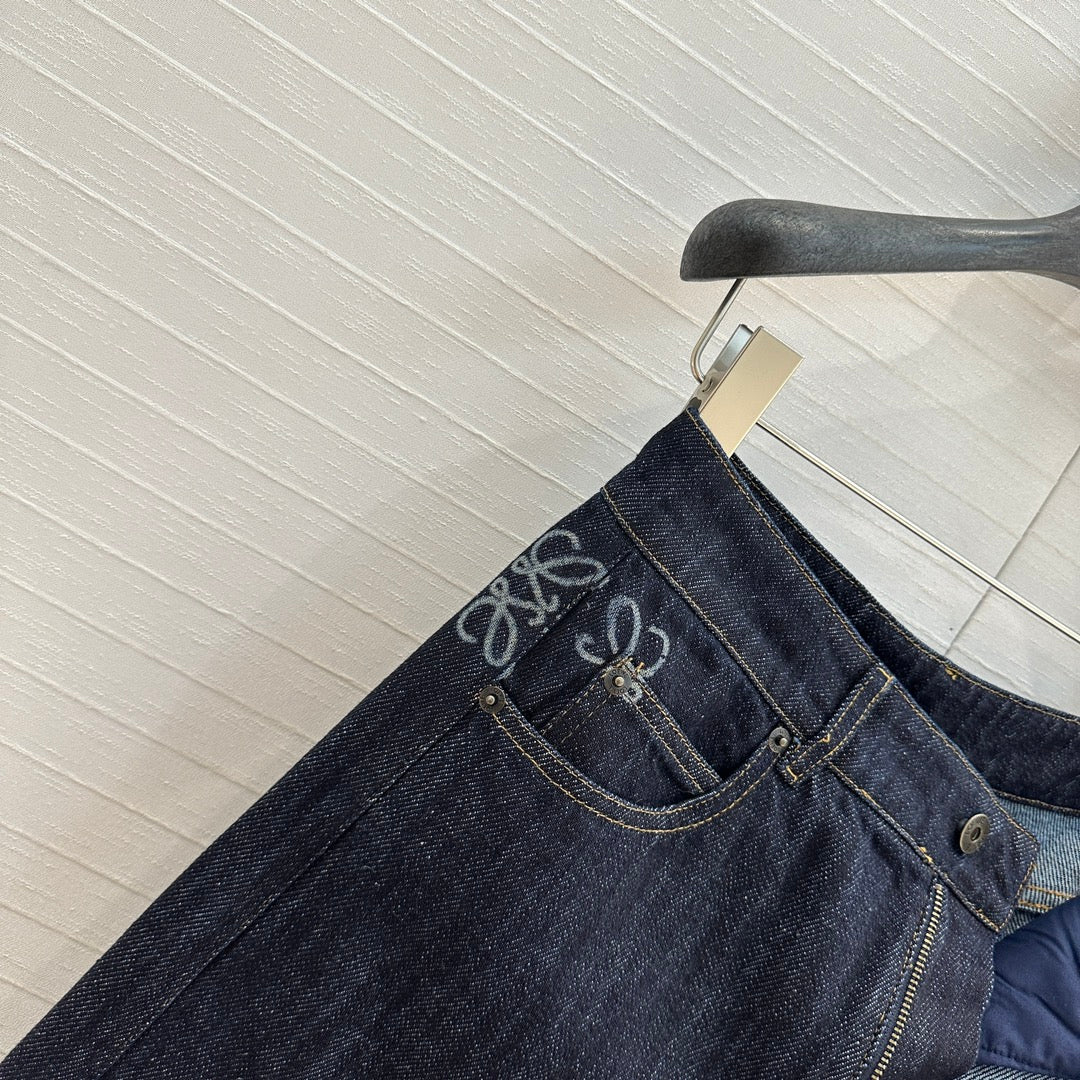 Loewe 25 Sickle Jeans Dark Blue Denim Cotton