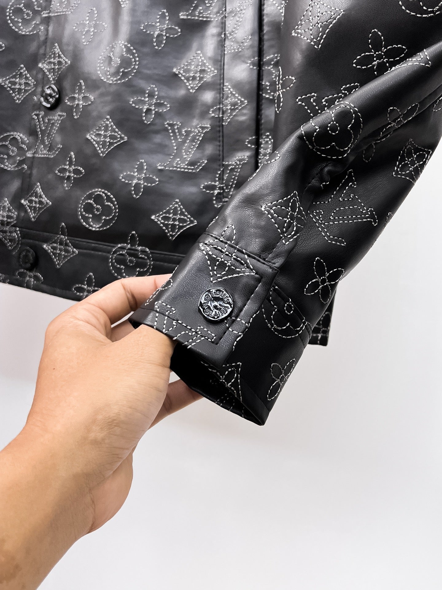 LOUIS VUITTON LV BLACK MONOGRAM DENIM JACKET 239528