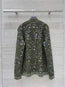 GUCCI 25 KNITTED POLO LONG-SLEEVED TOP GREEN GRAY WOOL
