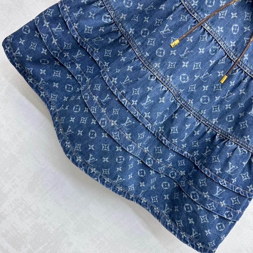 LOUIS VUITTON LV DENIM SKIRT WITH LOGO PRINT 274802