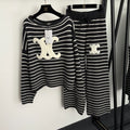 CELINE 25S SWEATER AND WIDE-LEG PANTS SET 0110