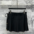 Loewe 25 Pleated Short Skirt Black Polyester Fiber